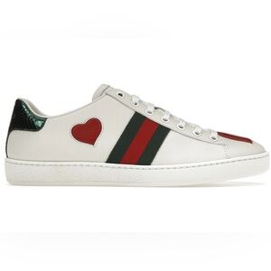 Gucci leather ace heart sneakers